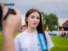 Нервы помешали Ольге Кравченко прыгнуть с разбега дальше всех на спортивном этапе "Мисс Блокнот"