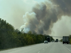 Дым поднимается на километры: сильнейший пожар бушует рядом с трассой Ростов – Волгодонск 