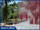 Волгодонск тогда и сейчас: деревянная аллея комсомольской славы в парке