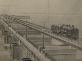 11. Паровоз на плотине Цимлянской ГЭС, ок.1953 года