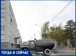 Волгодонск тогда и сейчас: рабочие-первостроители за деревьями