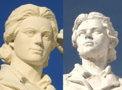 «Одна смотрит в борщ, другая – в мечту»: скульптор оценил реставрацию фигуры на обелиске строителям Волго-Дона