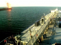 Появилось видео пожара на танкере «Каспиан Стрим» в Волгодонске