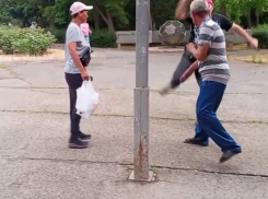 Показательное выступление устроили каратисты-любители после курса по литрболу в Волгодонске