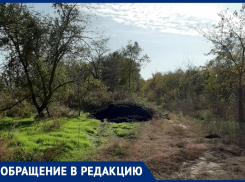 Кучу асфальта выкинули за садоводством «Мирный атом» в Волгодонске