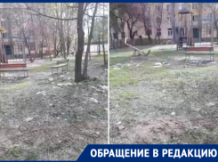 «Наказать фраеров»: волгодонец показал состояние детской площадки на Курчатова