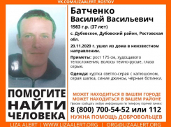 Без вести пропавшего Василия Батченко разыскивают в Дубовском районе 