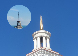 Главная башня Цимлянска получила позолоченный шпиль вместо ржавой радиовышки