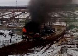 В Волгодонске на стройке произошел пожар. ВИДЕО