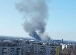 Крупный пожар разгорелся на берегу Сухо-Соленовской балки 