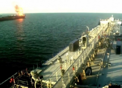 Появилось видео пожара на танкере «Каспиан Стрим» в Волгодонске