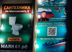 «Ветераны России» попросили Голубева наказать разрешивших установку рекламы унитазов рядом с портретом Героя России