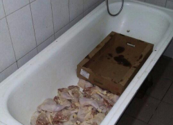 Мясо для шаурмы хранили в грязной гаражной ванне на окраине Волгодонска