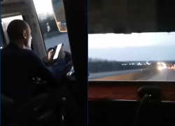 С телефоном в руках на скорости 122 км/ч вез пассажиров водитель автобуса «Волгодонск-Москва»