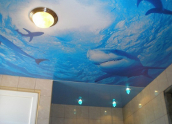 Натяжной потолок в ванную комнату? Идеальное решение!