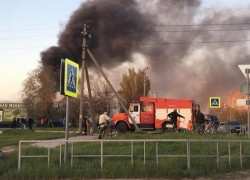 Появилось видео с места крупного возгорания магазина «Гермес» в Волгодонске