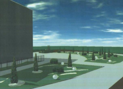 Старые кусты роз и угнетенный газон у профилактория РоАЭС заменят на благоустроенную площадку за 2,4 млн рублей