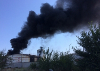 В районе ТЭЦ произошло сильное возгорание цистерны с надписью «Огнеопасно»