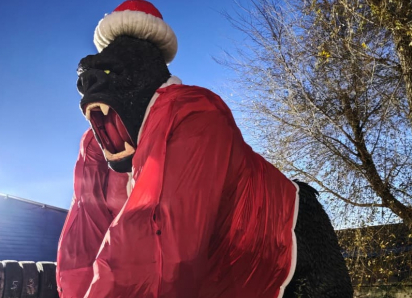 Единственный в России пятиметровый черный обезьяний Дед Мороз Кинг Конг появился в Волгодонске