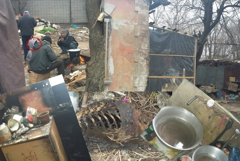 В центре Волгодонска пятилетнюю малышку заставляют жить в останках сгоревшего дома и есть собак