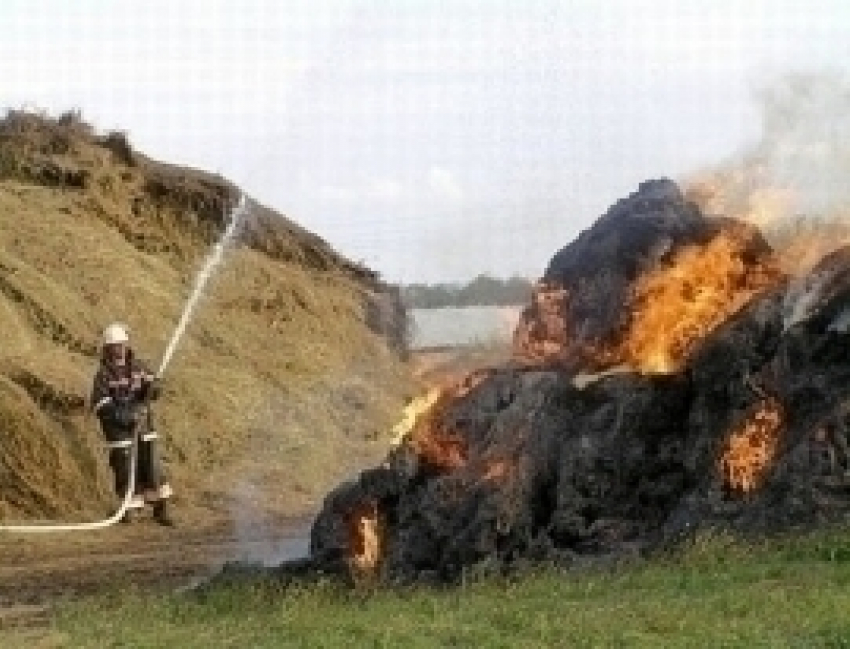 В Красноярской сгорел огромный сенник