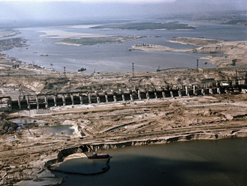 Как выглядела стройка Цимлянской ГЭС с высоты птичьего полета