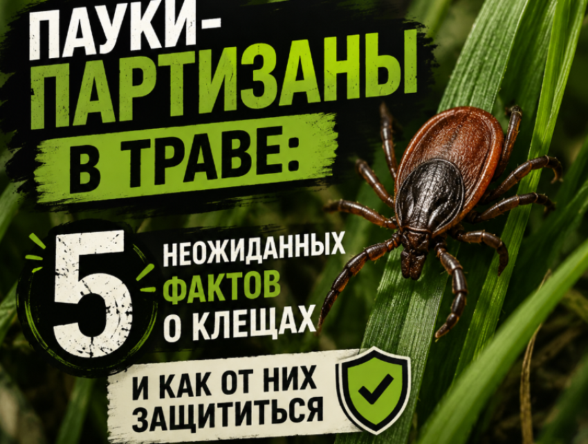 Пауки-партизаны в траве: 5 неожиданных фактов о клещах и как от них защититься