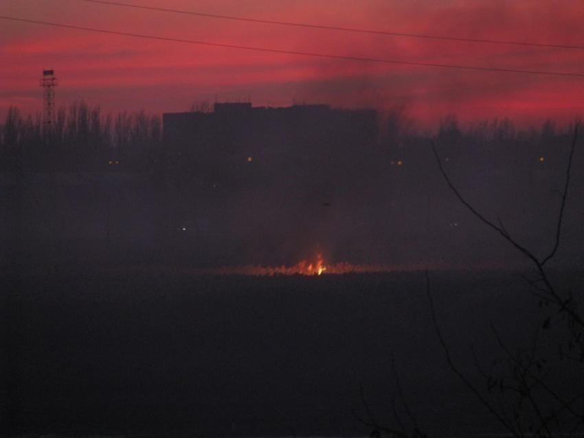 Загорелась трава в районе улицы Прибрежная в Волгодонске