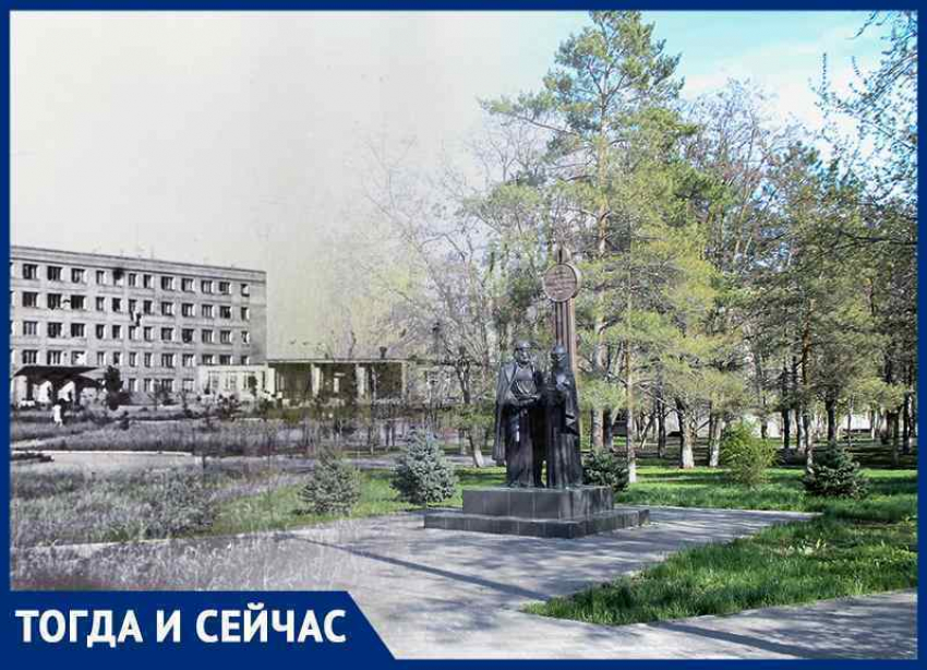 Волгодонск тогда и сейчас: сквер на Ленина без Петра и без Февронии