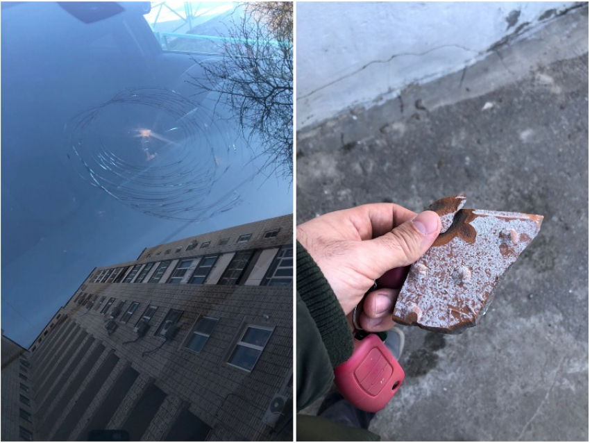 Неизвестные разбили лобовое стекло автомобиля во дворе МКД на улице Ленина