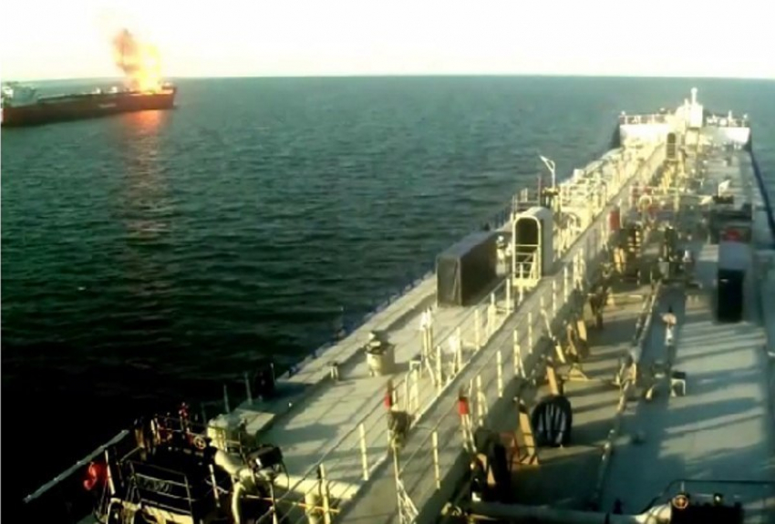 Появилось видео пожара на танкере «Каспиан Стрим» в Волгодонске