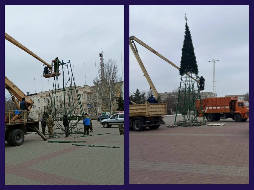 Главные новогодние елки начали устанавливать в Волгодонске