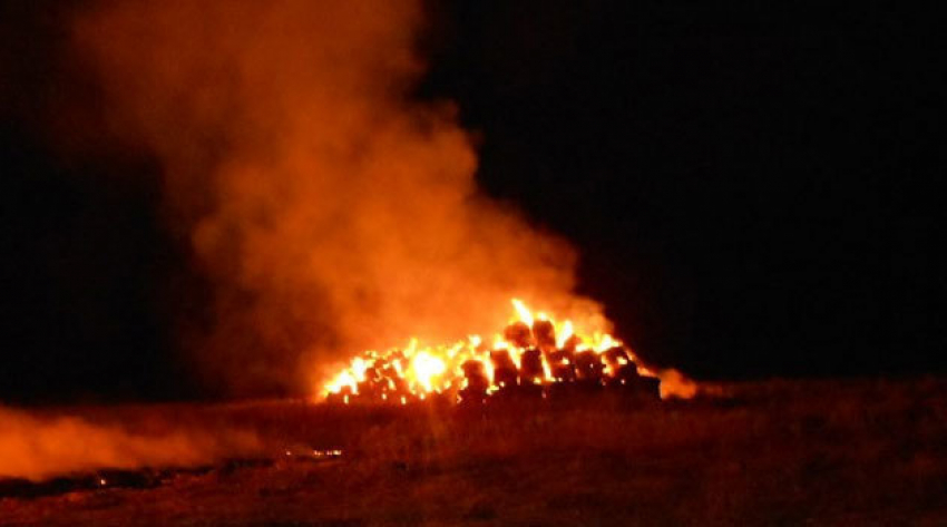 В Мартыновском районе пожар уничтожил 145 тонн сена