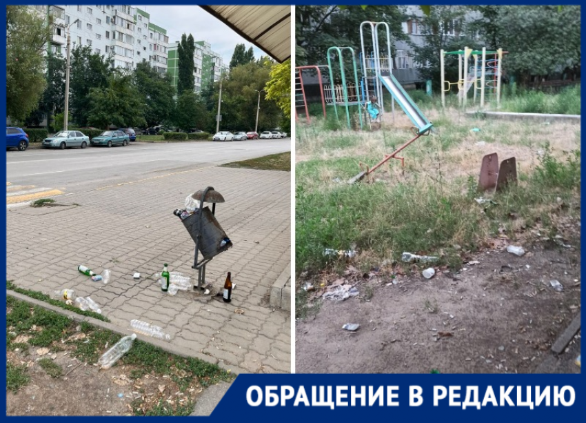 «Волгодонск утопает в мусоре»: замусоренные остановки и детскую площадку показали волгодонцы 