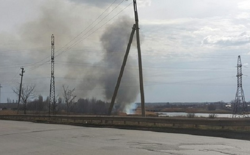 В Волгодонске на Сухо-Соленовской балке возник ландшафтный пожар