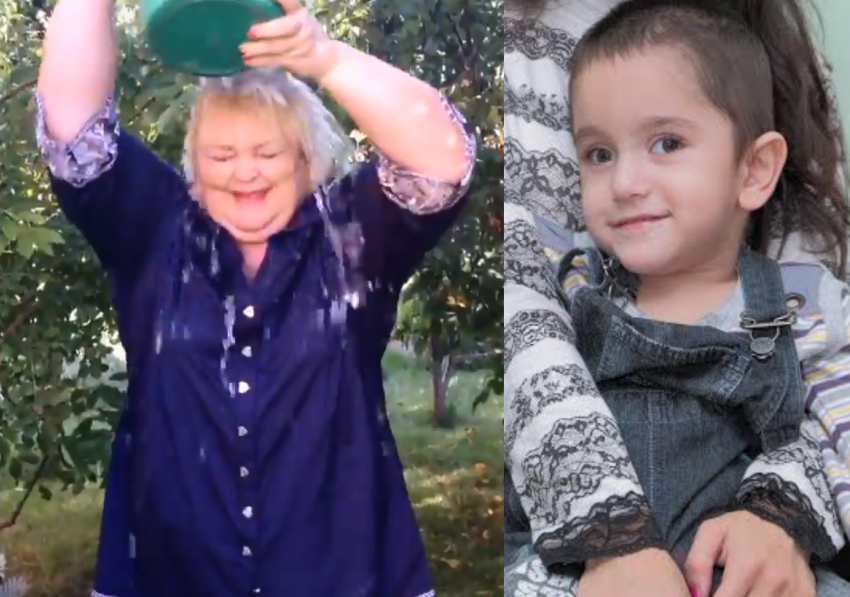 Ольга Петрова не испугалась прохладной погоды и приняла ледяной душ