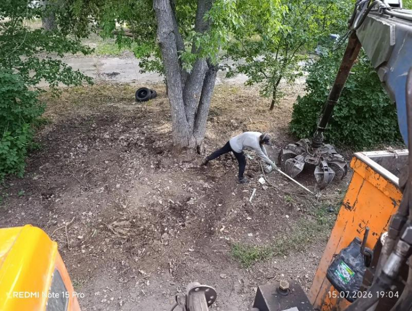 Кучу из растительных отходов в переулке Донском ликвидировали