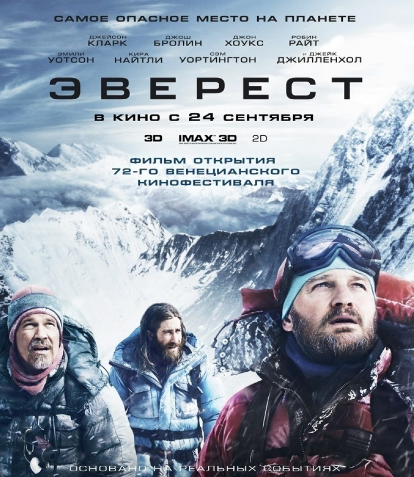 Стали известны имена победителей конкурса «Хотите сходить на фильм «Эверест»?»