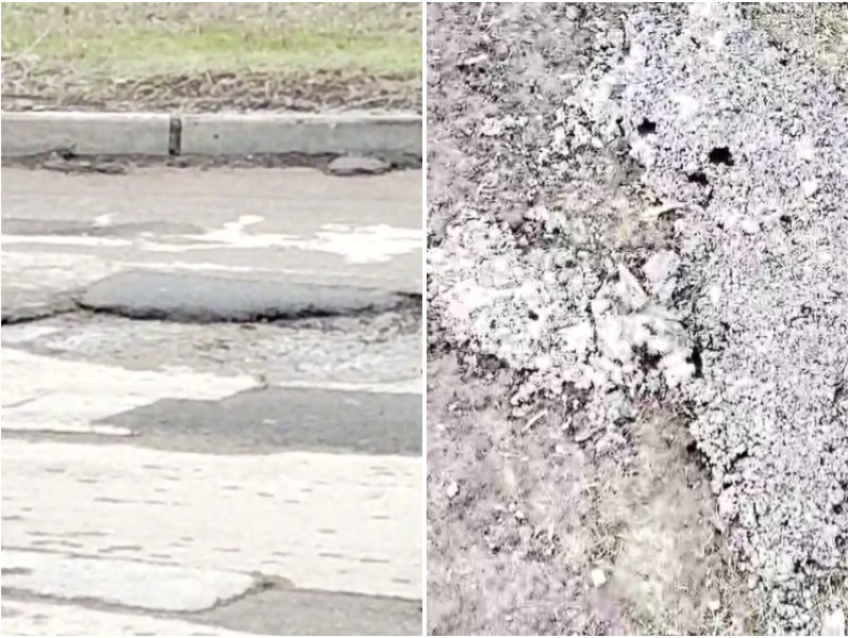 Латки целиком отваливаются от ям на дорогах Волгодонска