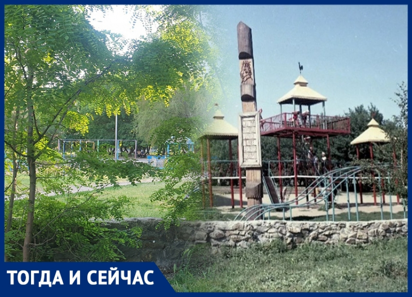 Волгодонск тогда и сейчас: деревянный тотем с Пушкиным