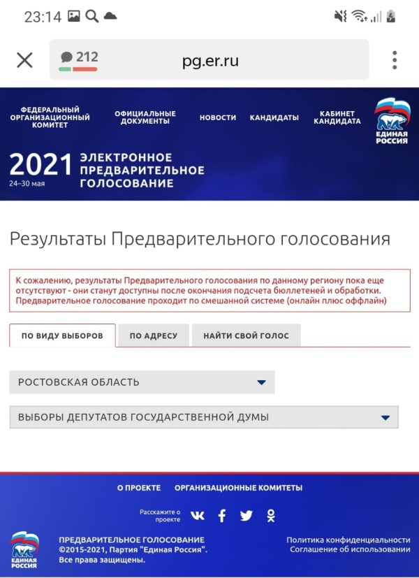 Ростовская область до сих пор не может опубликовать итоги праймериз